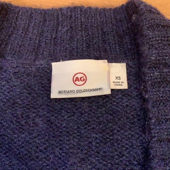 AG Amari Wool Mohair Blend Navy Cardigan Sweater XS - Picture 15 of 15